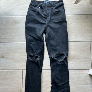 black hollister high rise das jeans